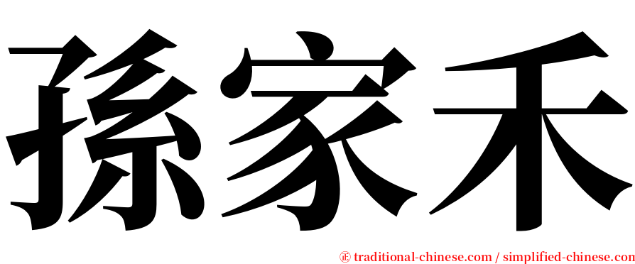 孫家禾 serif font