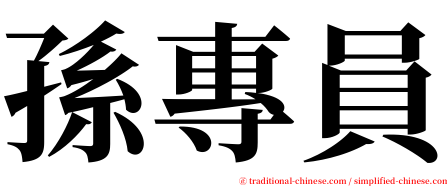 孫專員 serif font