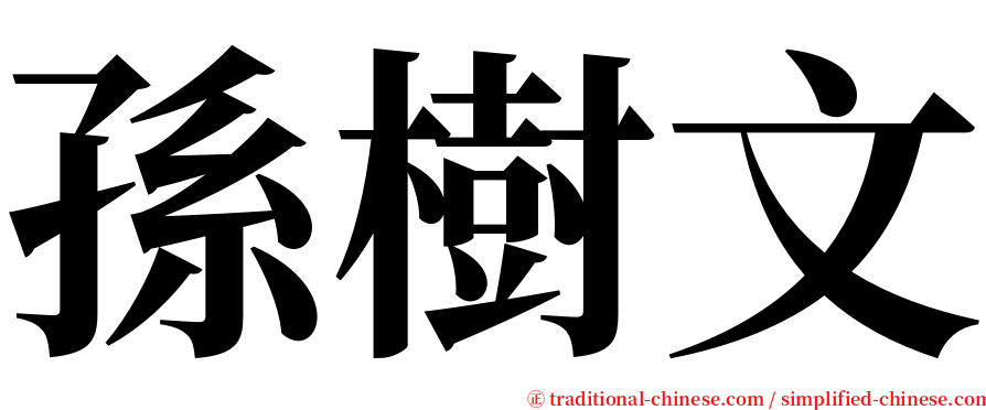 孫樹文 serif font