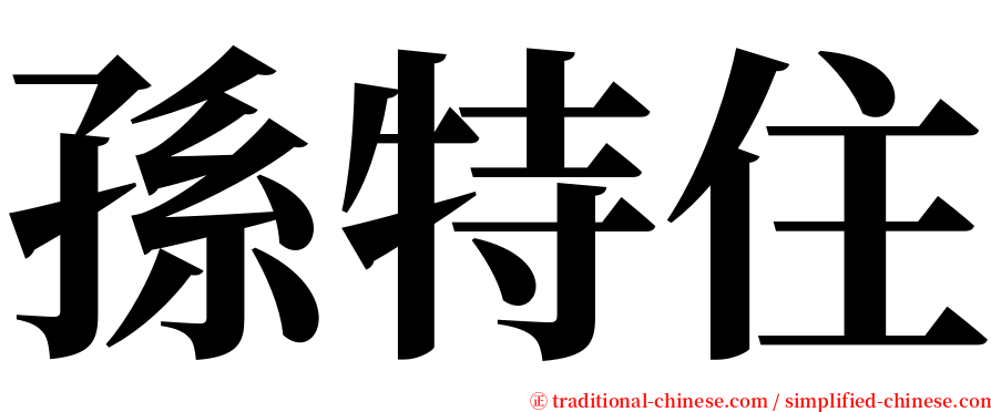 孫特住 serif font