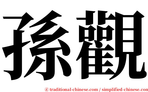 孫觀 serif font