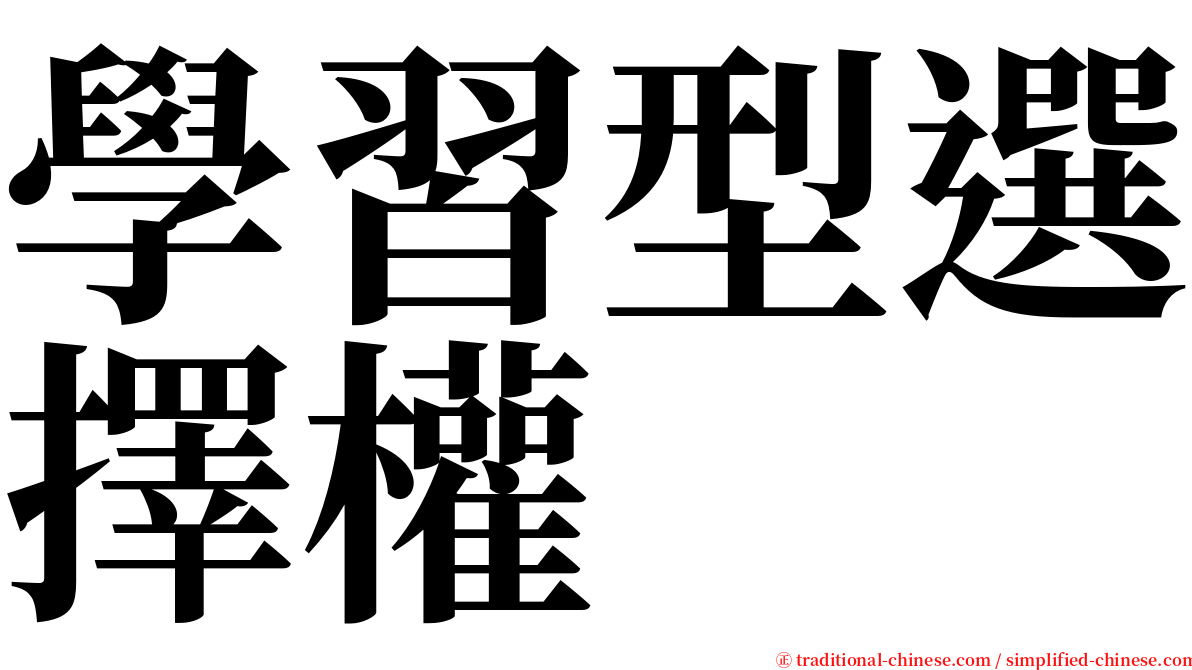 學習型選擇權 serif font