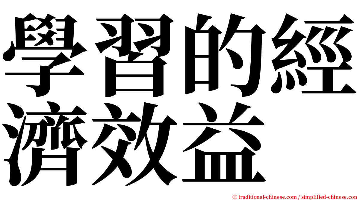 學習的經濟效益 serif font