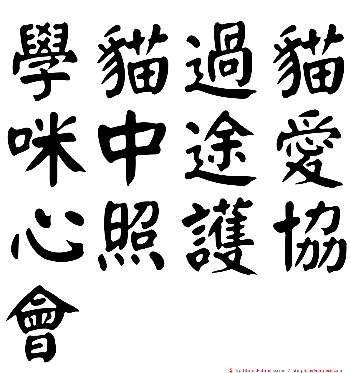學貓過貓咪中途愛心照護協會