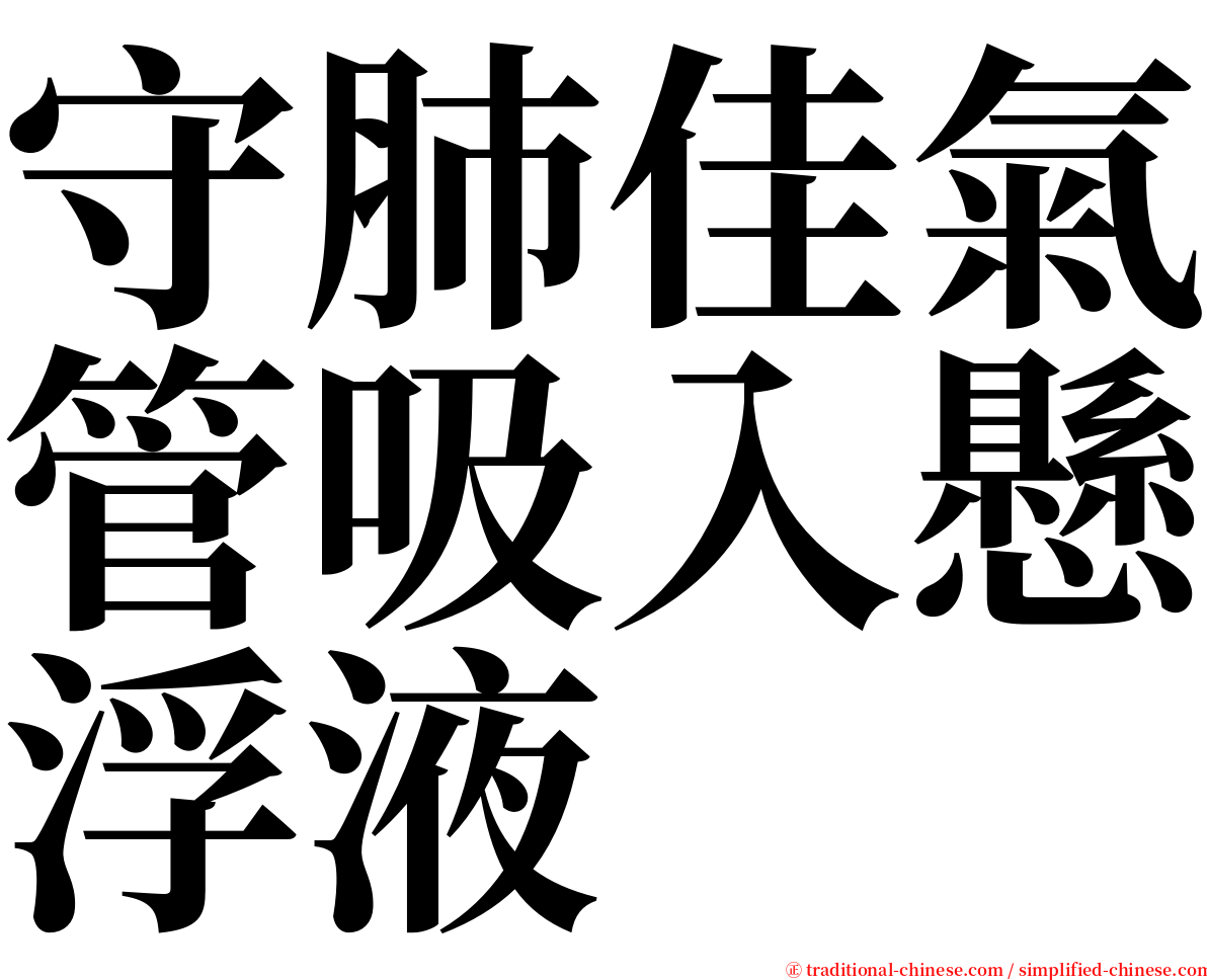守肺佳氣管吸入懸浮液 serif font