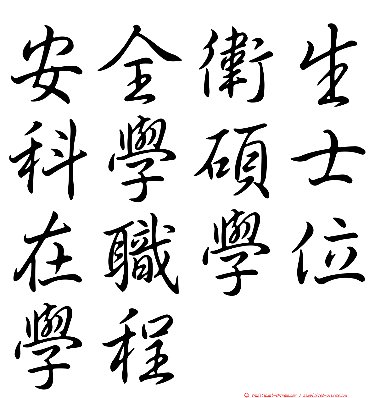 安全衛生科學碩士在職學位學程