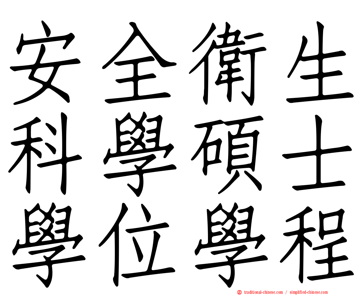 安全衛生科學碩士學位學程