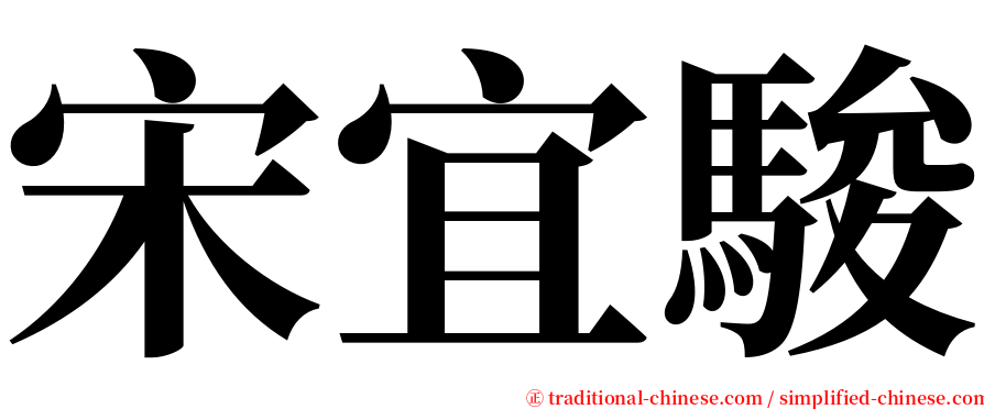 宋宜駿 serif font