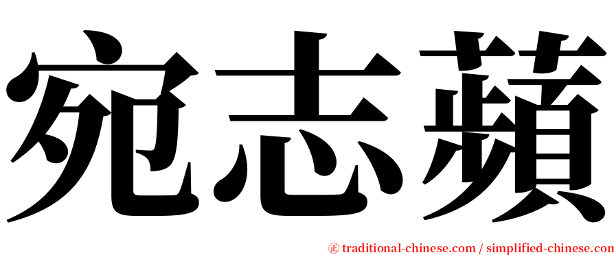 宛志蘋 serif font