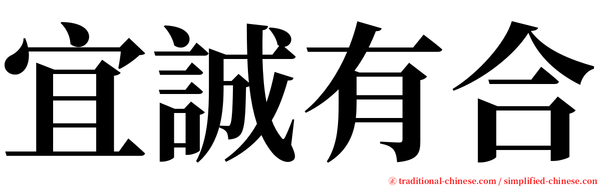 宜誠有合 serif font
