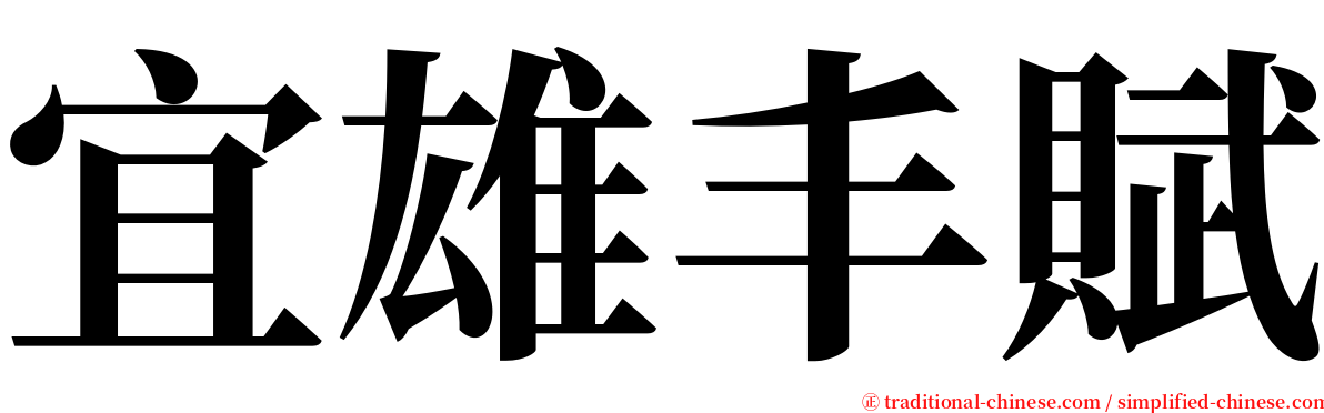 宜雄丰賦 serif font