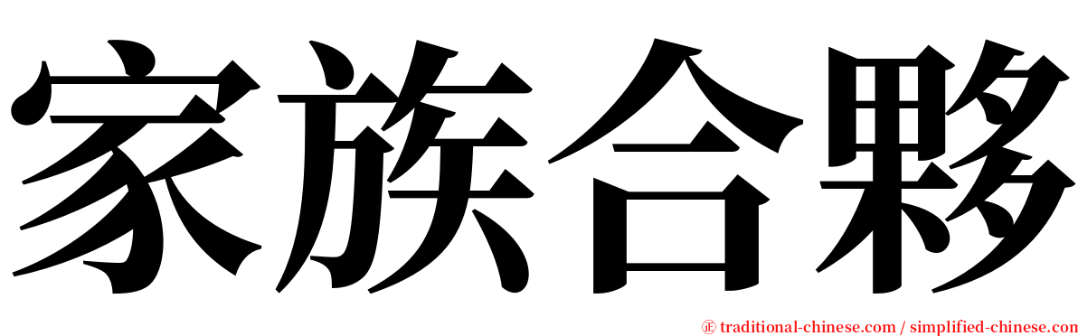 家族合夥 serif font