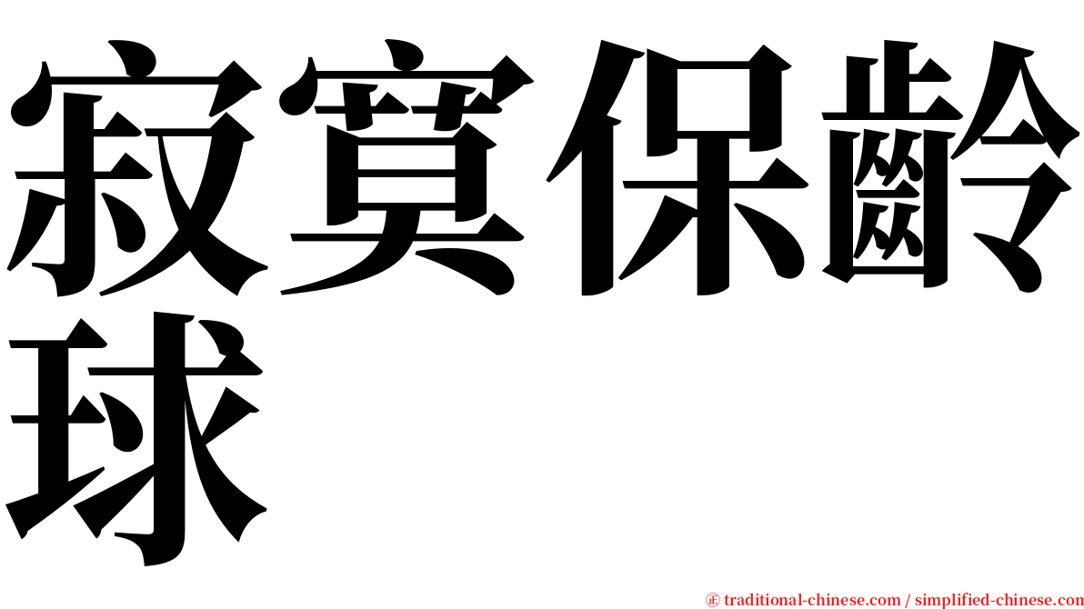 寂寞保齡球 serif font