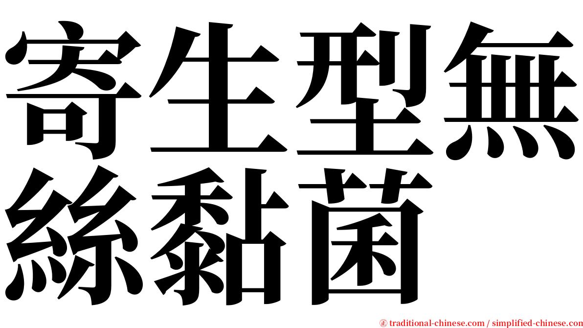 寄生型無絲黏菌 serif font