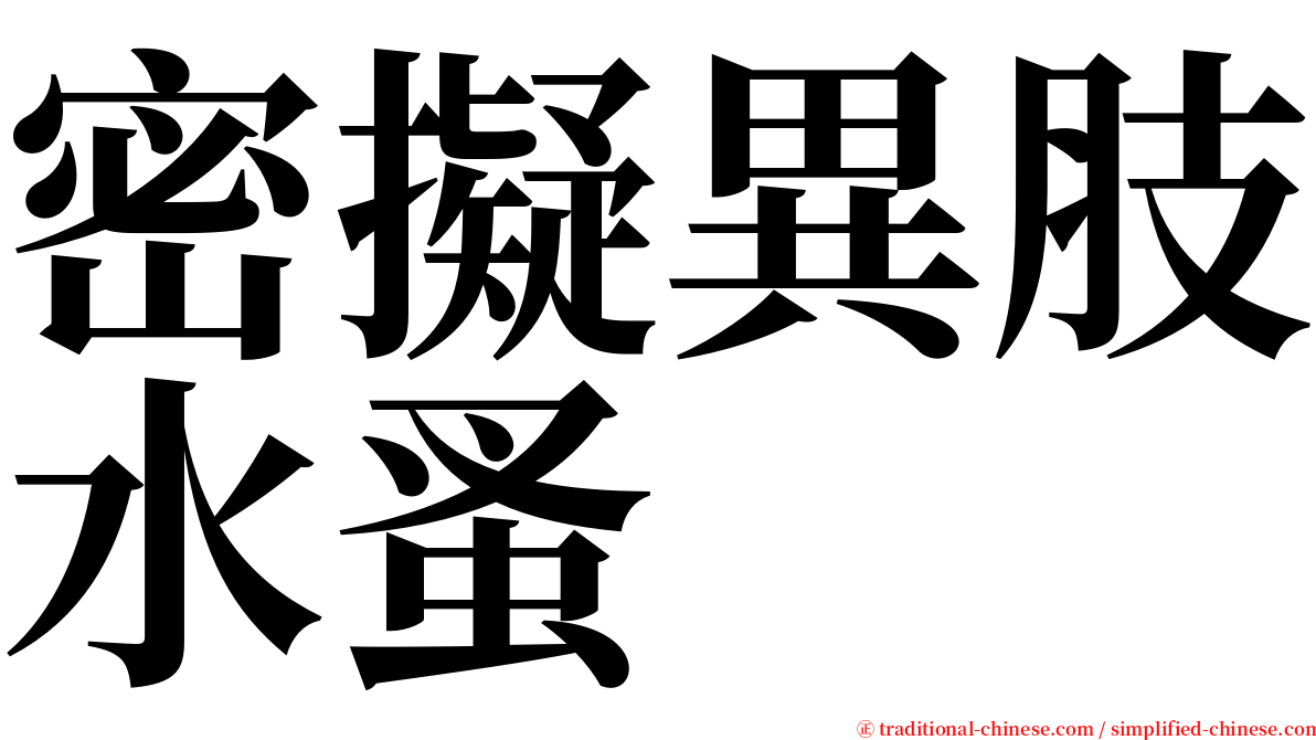 密擬異肢水蚤 serif font