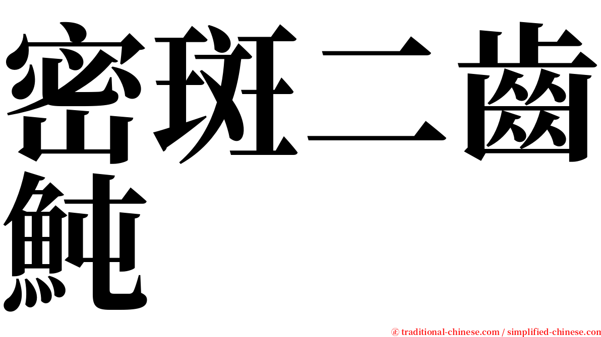 密斑二齒魨 serif font