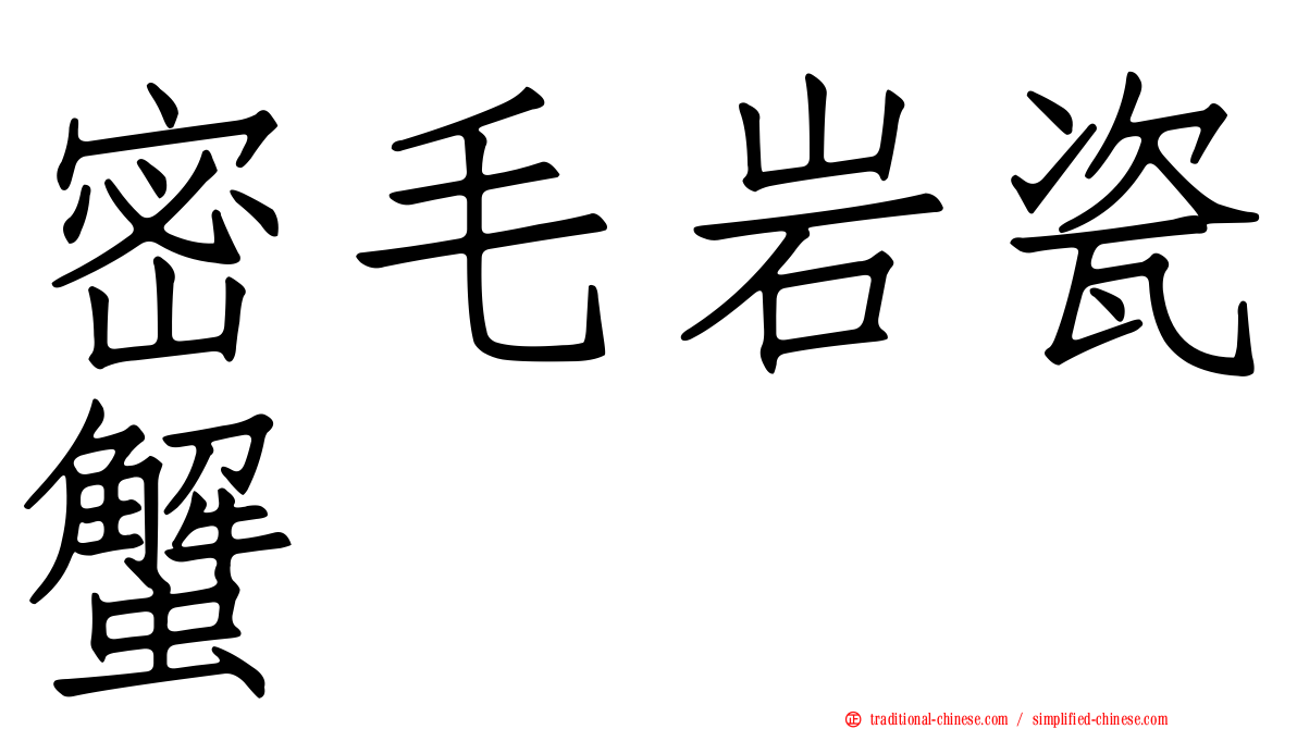 密毛岩瓷蟹
