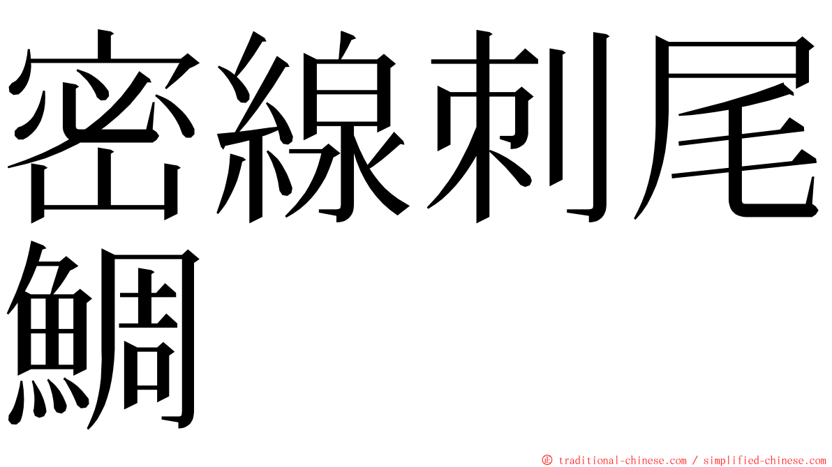 密線刺尾鯛 ming font