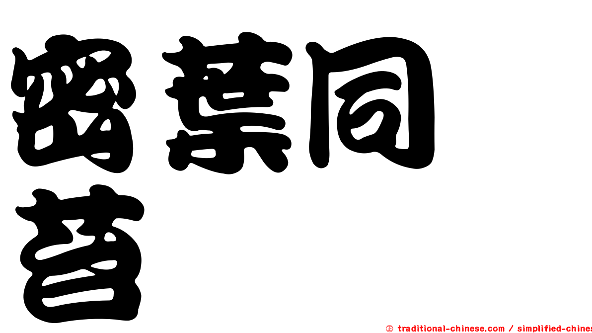 密葉同蒴苔