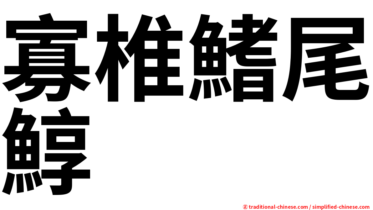 寡椎鰭尾鯙