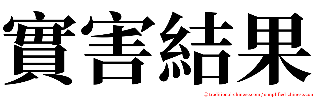 實害結果 serif font