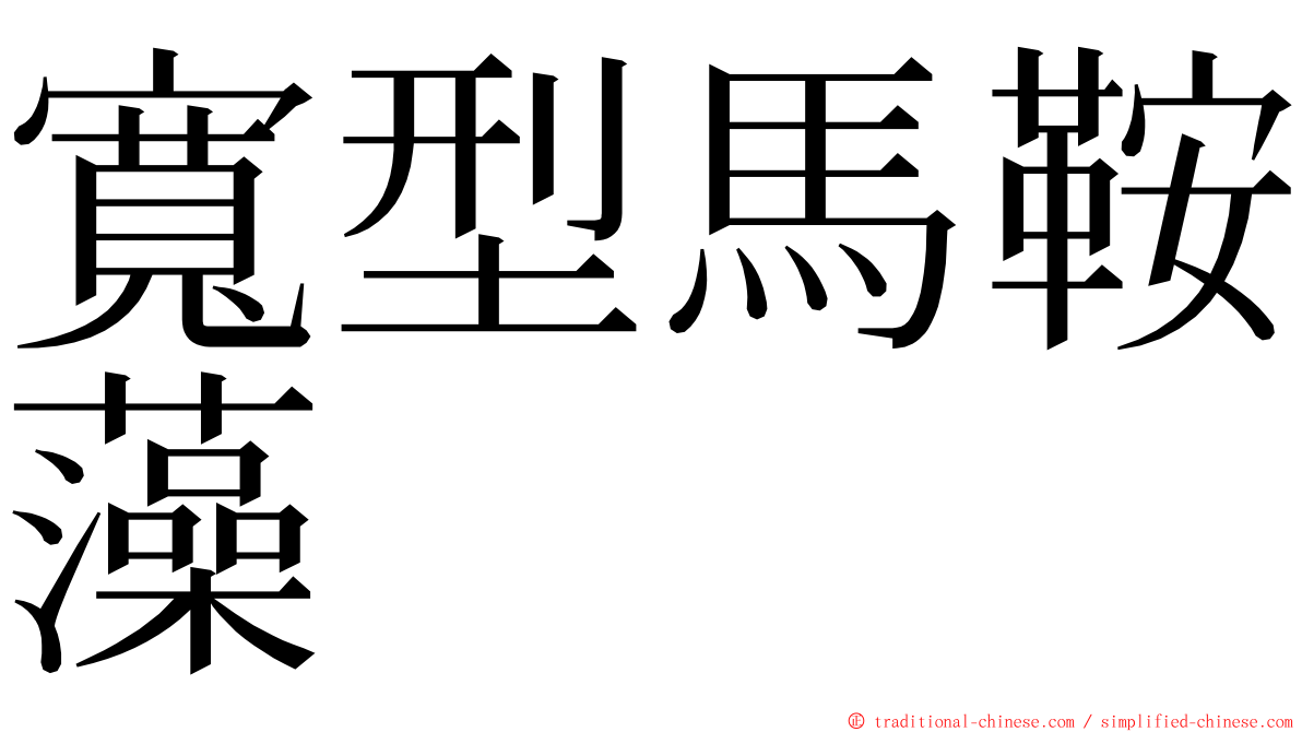 寬型馬鞍藻 ming font