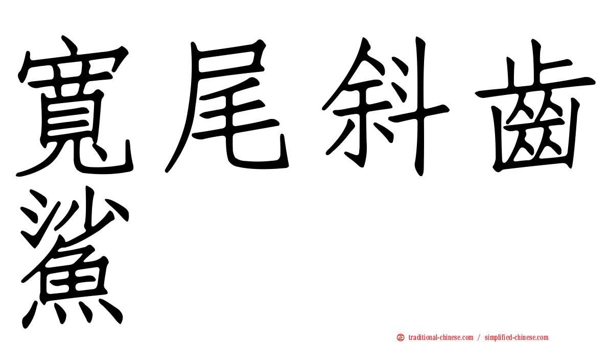 寬尾斜齒鯊