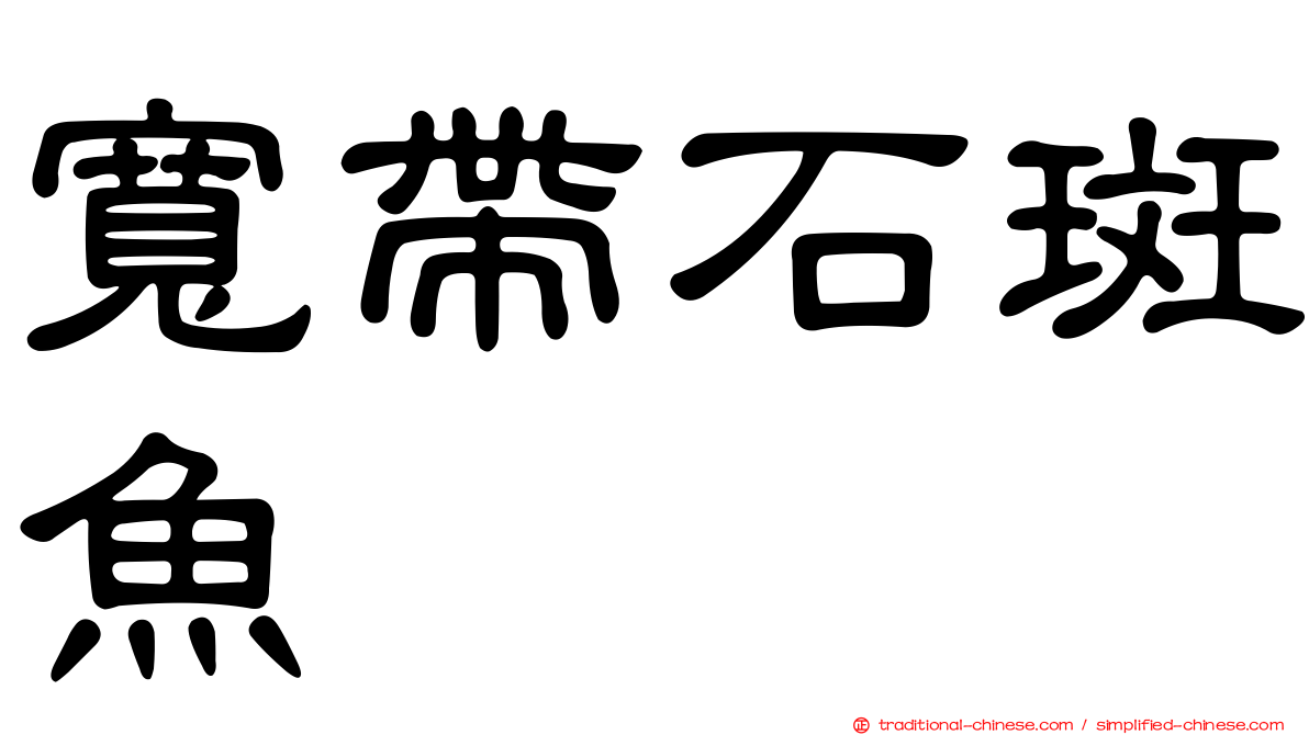 寬帶石斑魚