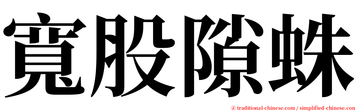 寬股隙蛛 serif font