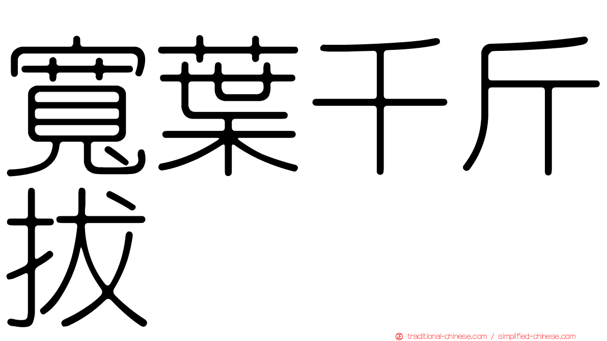 寬葉千斤拔