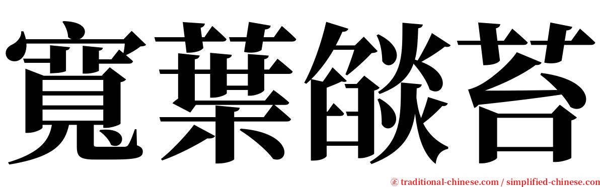 寬葉燄苔 serif font