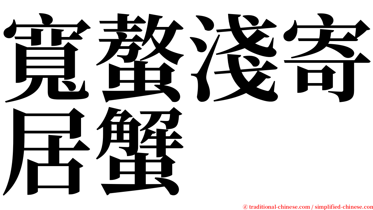 寬螯淺寄居蟹 serif font