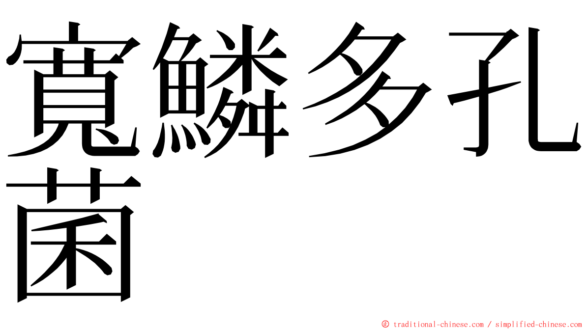 寬鱗多孔菌 ming font