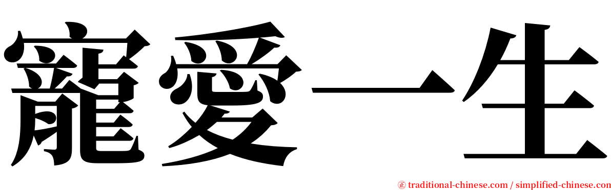 寵愛一生 serif font