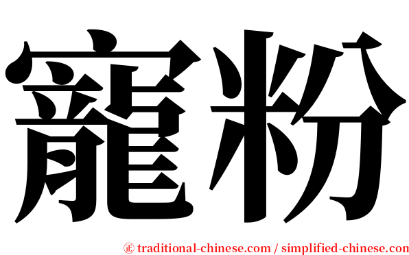 寵粉 serif font