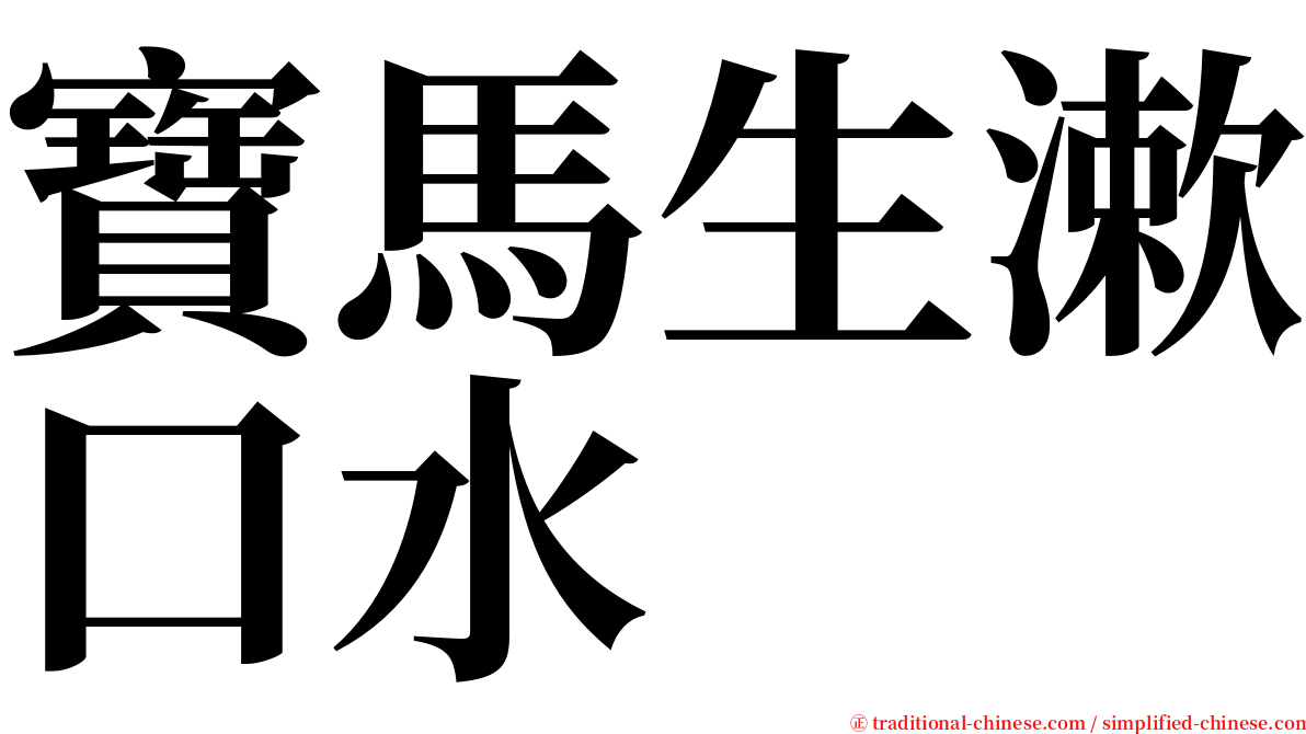 寶馬生漱口水 serif font