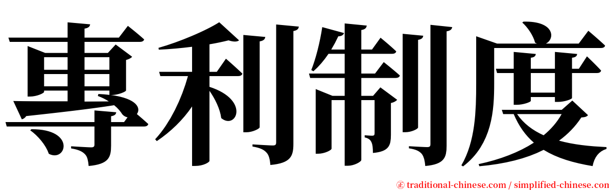專利制度 serif font