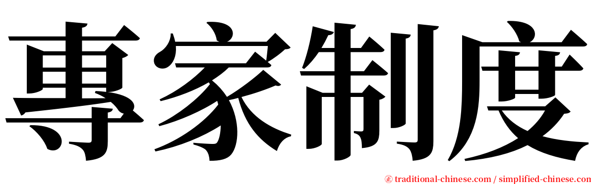 專家制度 serif font