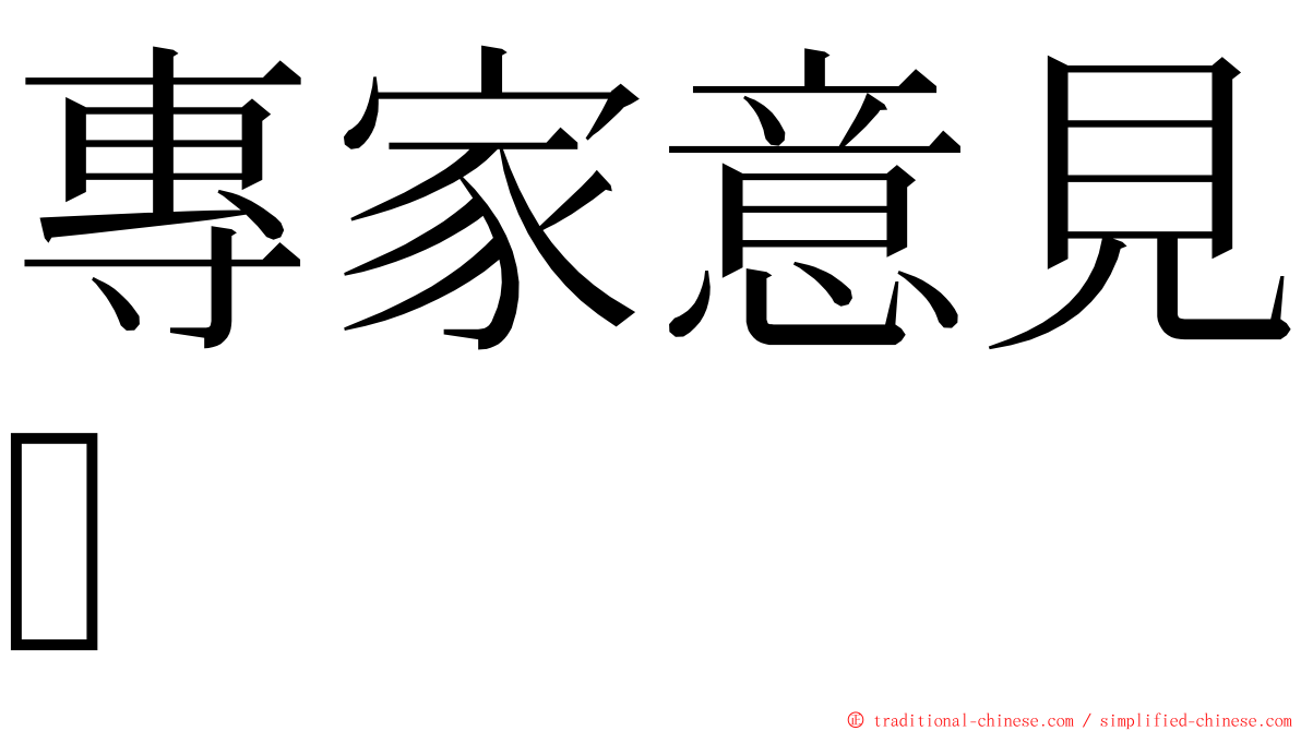 專家意見 ming font