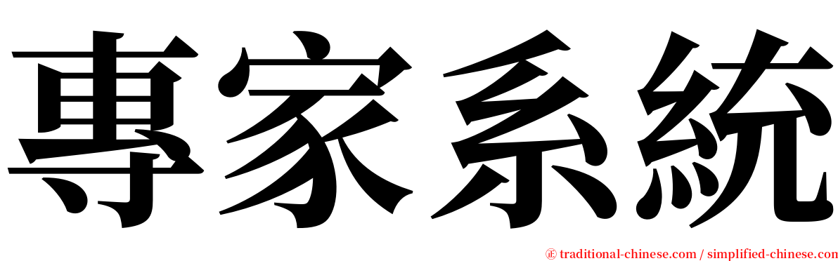 專家系統 serif font