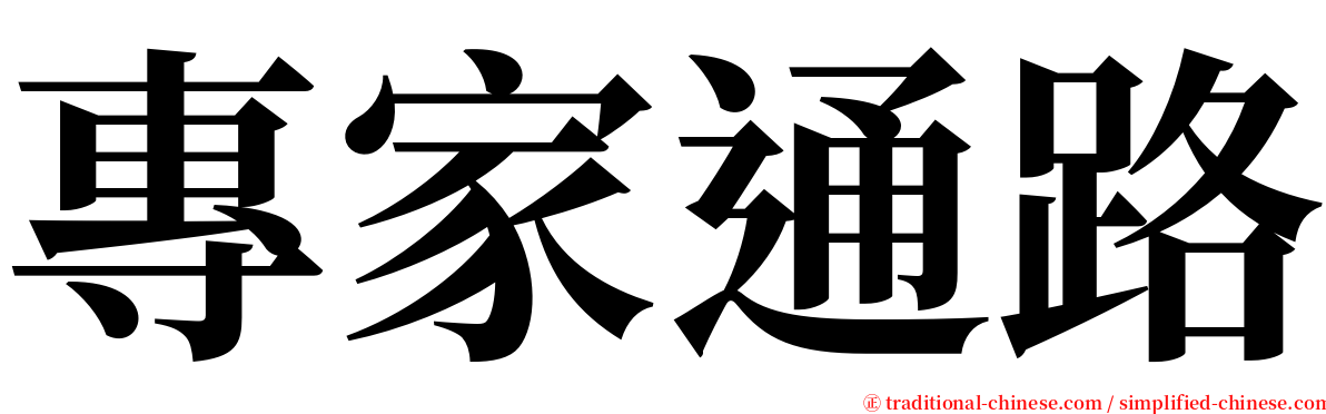 專家通路 serif font
