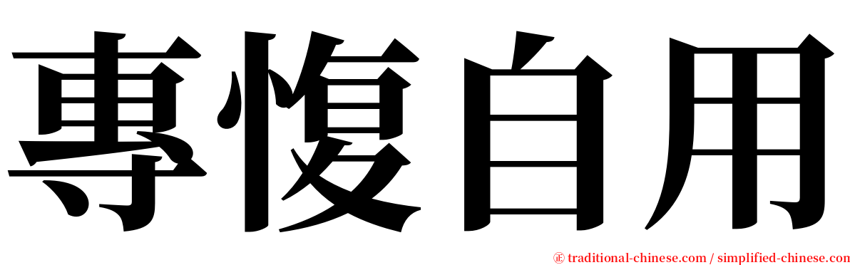 專愎自用 serif font