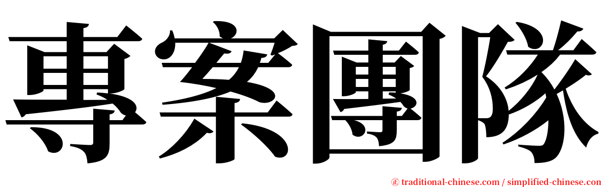 專案團隊 serif font