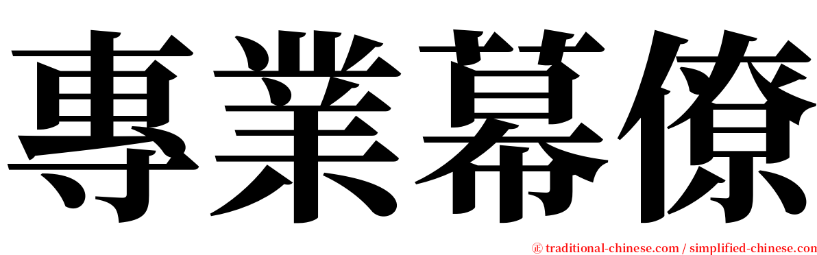 專業幕僚 serif font