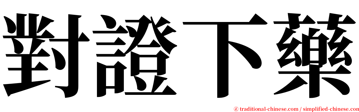 對證下藥 serif font