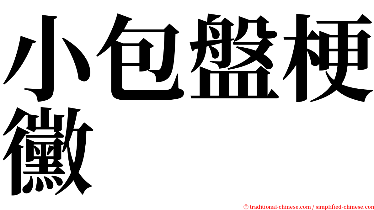 小包盤梗黴 serif font