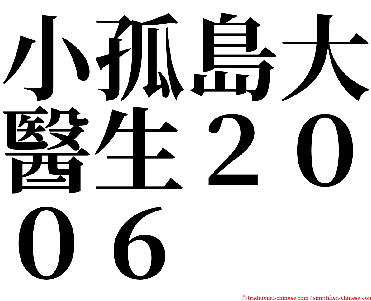 小孤島大醫生２００６ serif font