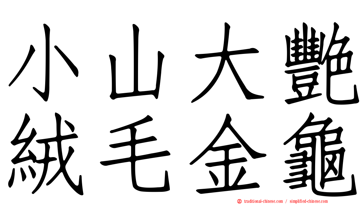 小山大艷絨毛金龜