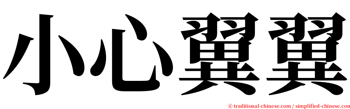 小心翼翼 serif font