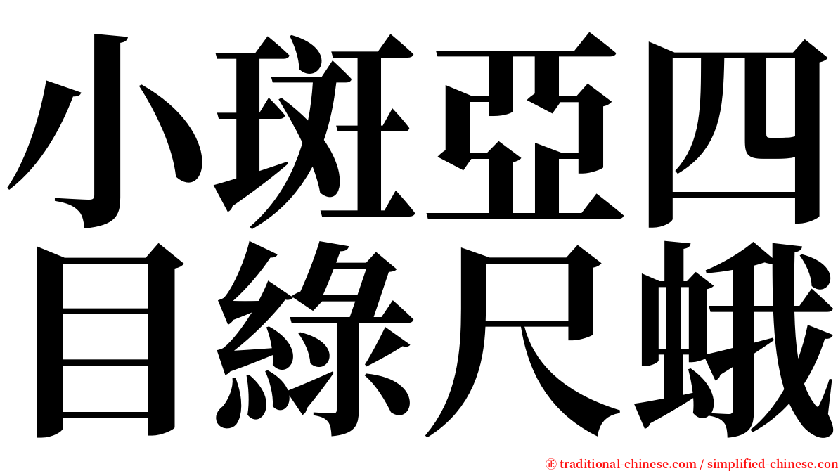 小斑亞四目綠尺蛾 serif font